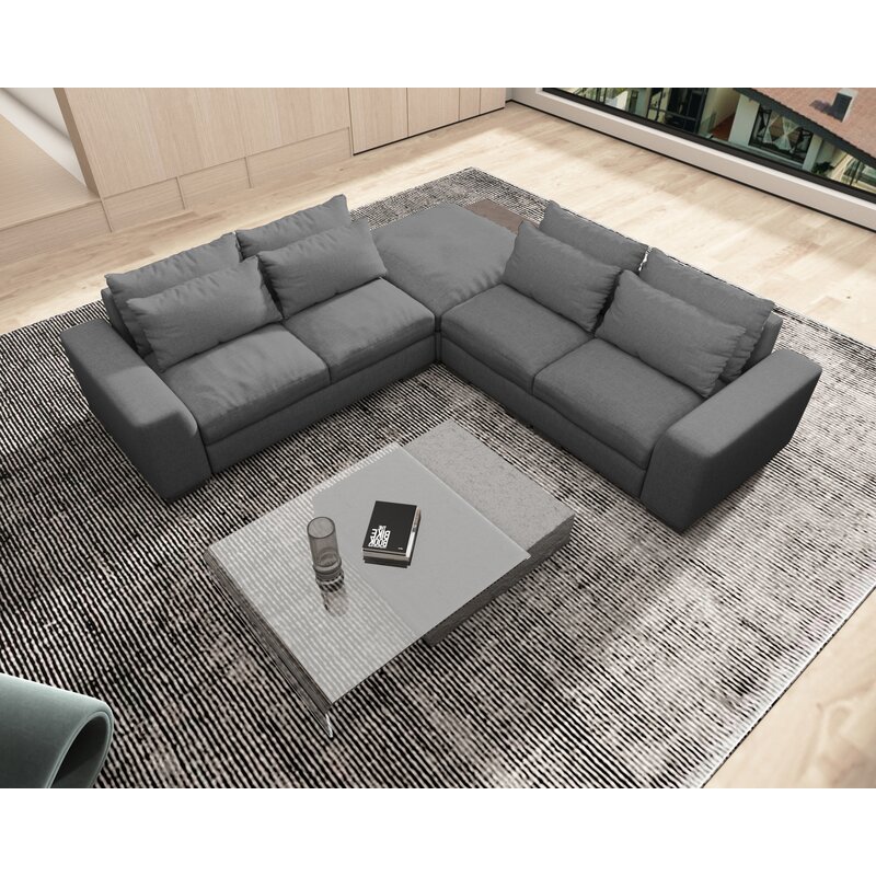 Latitude Run® 150" L-shaped Sectional Sofa Filled With Down & Reviews ...